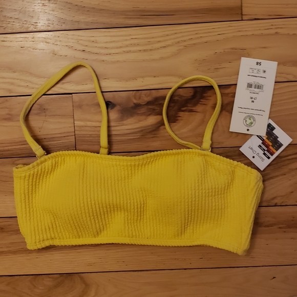 No Boundaries Child's Medium Yellow Swim Top with Cups & Adjustable Straps - Picture 1 of 10